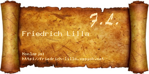 Friedrich Lilla névjegykártya